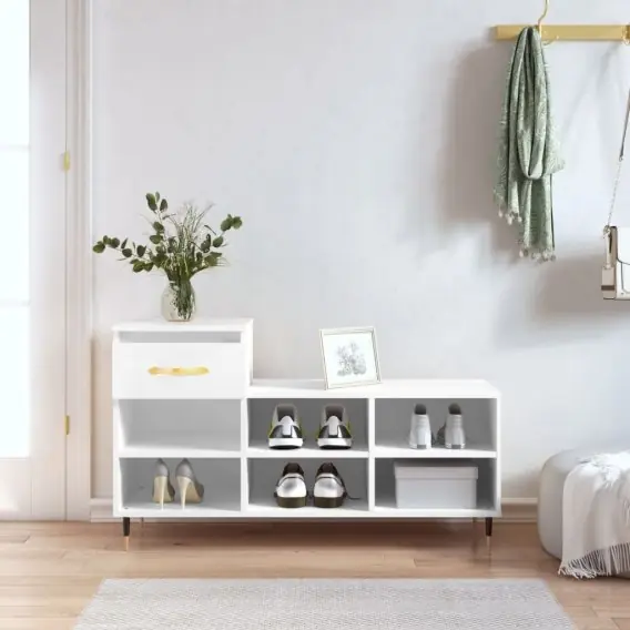 Półka na buty, biały, 102x36x60 cm, materiał drewnopochodny Lumarko! - Hurtownia wielobranżowa Lumarko Kup online